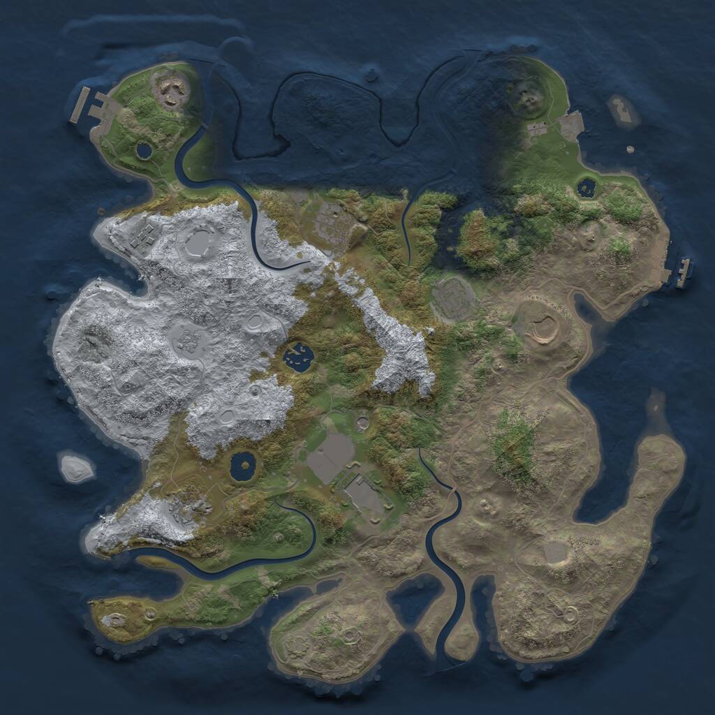 Rust Map: Procedural Map, Size: 3800, Seed: 31238702, 14 Monuments