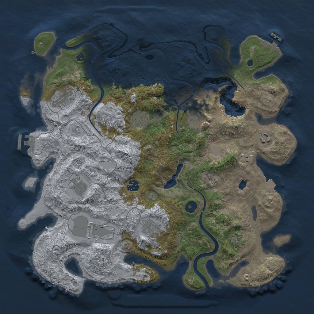Rust Map: Procedural Map, Size: 4000, Seed: 37607859, 16 Monuments