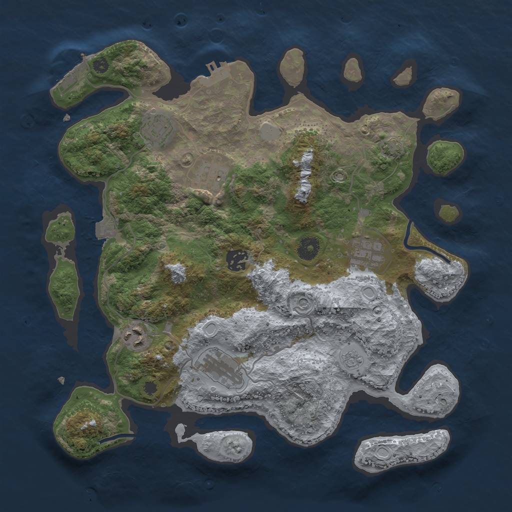 Rust Map: Procedural Map, Size: 3400, Seed: 10945380, 14 Monuments
