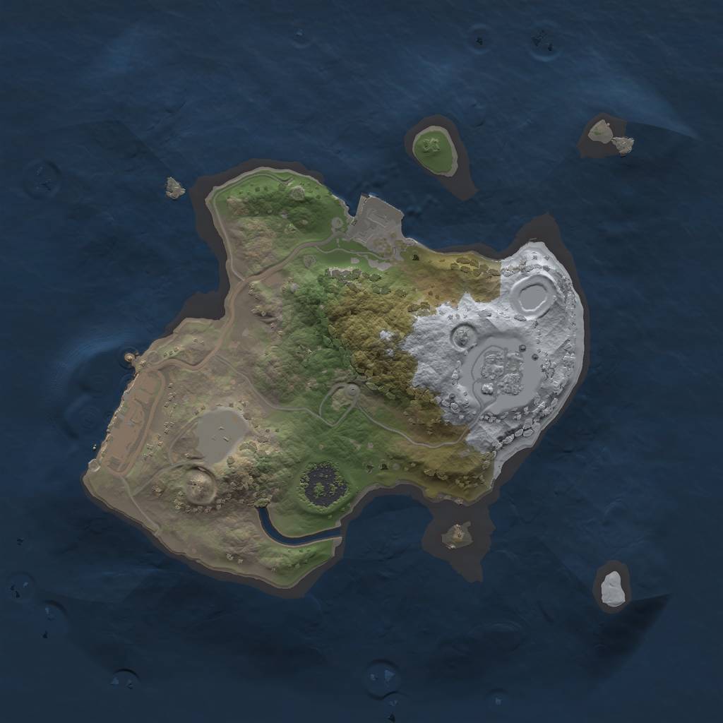 Rust Map: Procedural Map, Size: 1800, Seed: 84268, 5 Monuments