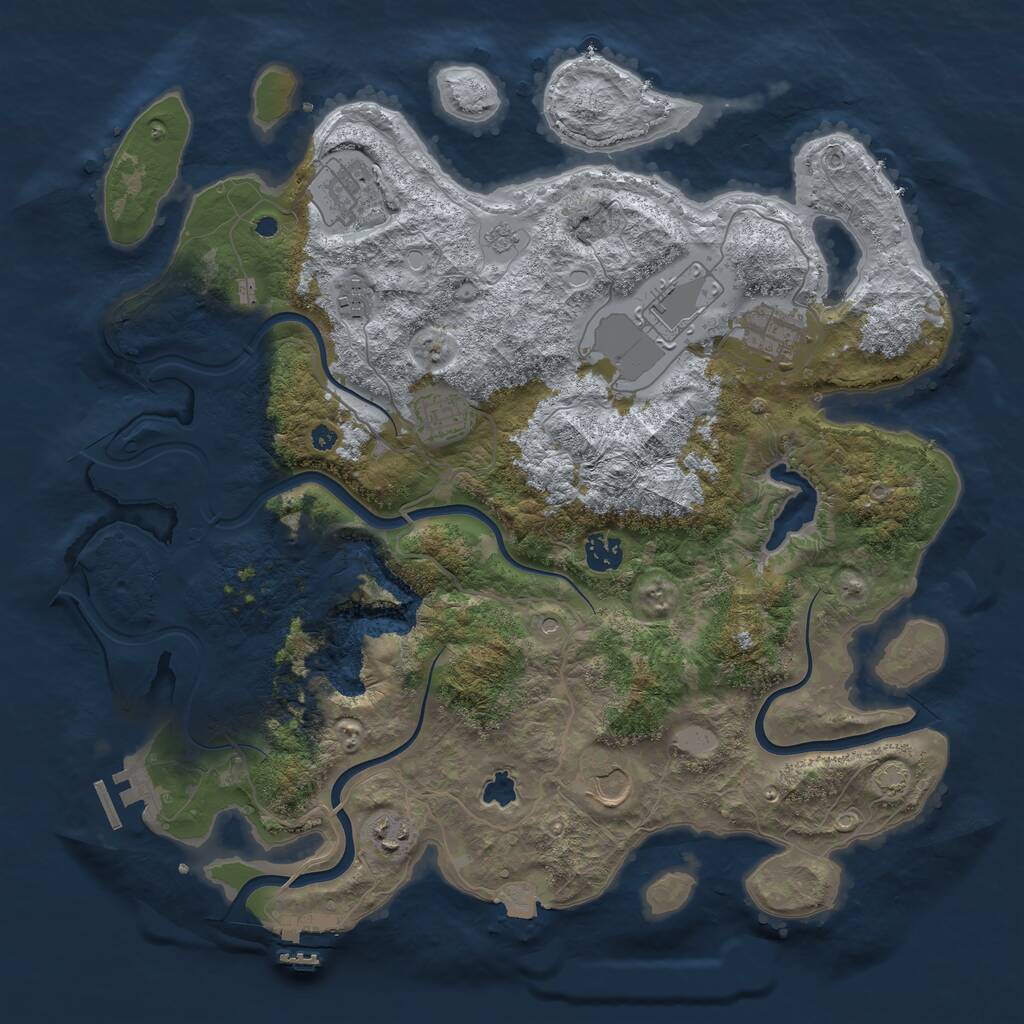 Rust Map: Procedural Map, Size: 4000, Seed: 384723897, 14 Monuments