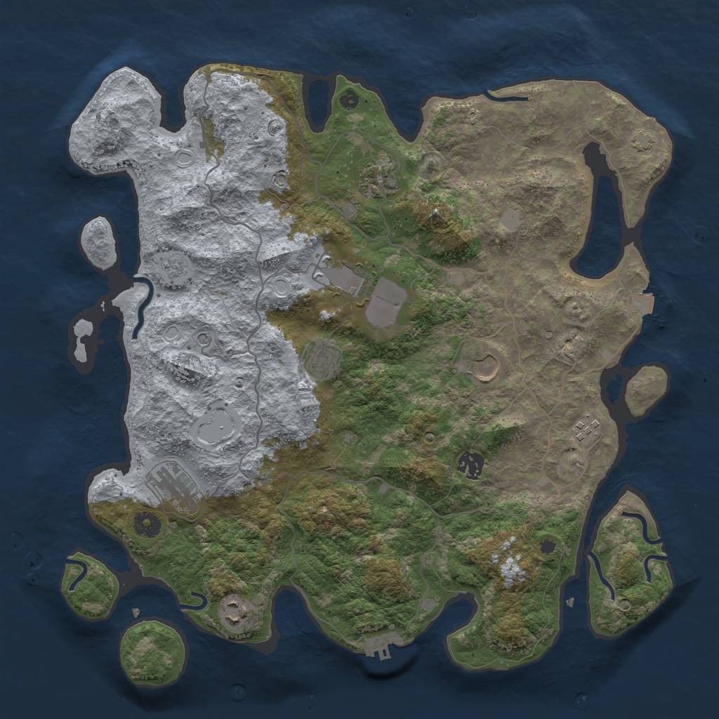 Rust Map: Procedural Map, Size: 4000, Seed: 1325806241, 15 Monuments