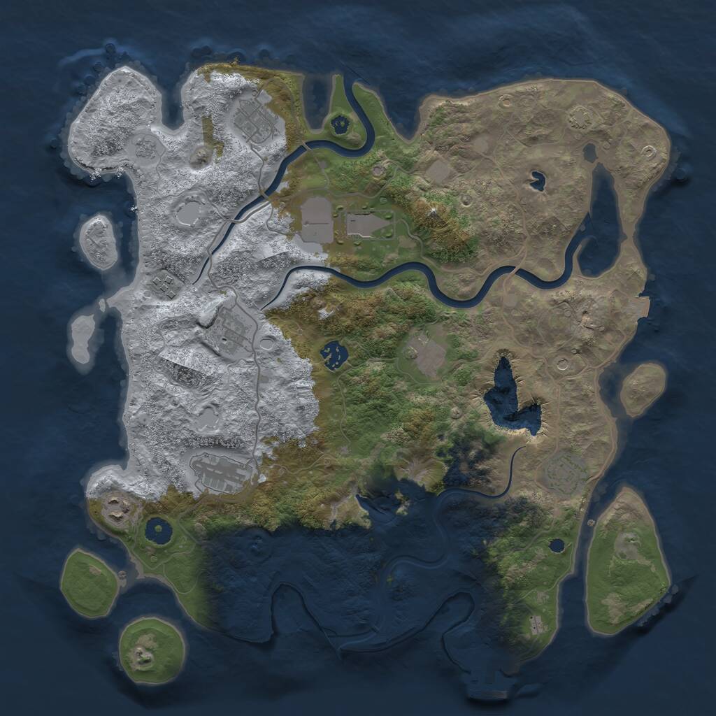 Rust Map: Procedural Map, Size: 4000, Seed: 1325806241, 14 Monuments