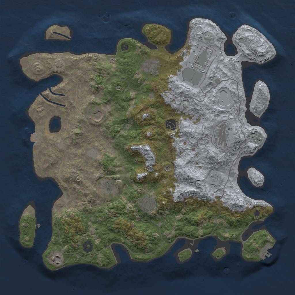 Rust Map: Procedural Map, Size: 4000, Seed: 1789642573, 16 Monuments