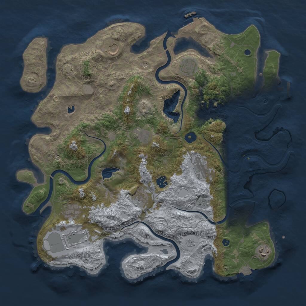 Rust Map: Procedural Map, Size: 4096, Seed: 583111352, 16 Monuments