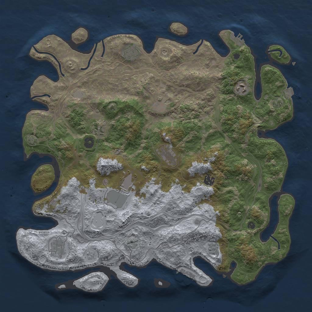 Rust Map: Procedural Map, Size: 4300, Seed: 78560806, 17 Monuments
