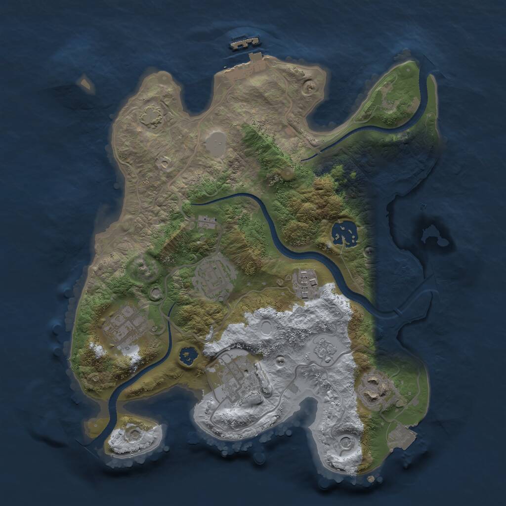 Rust Map: Procedural Map, Size: 2800, Seed: 2154352, 11 Monuments