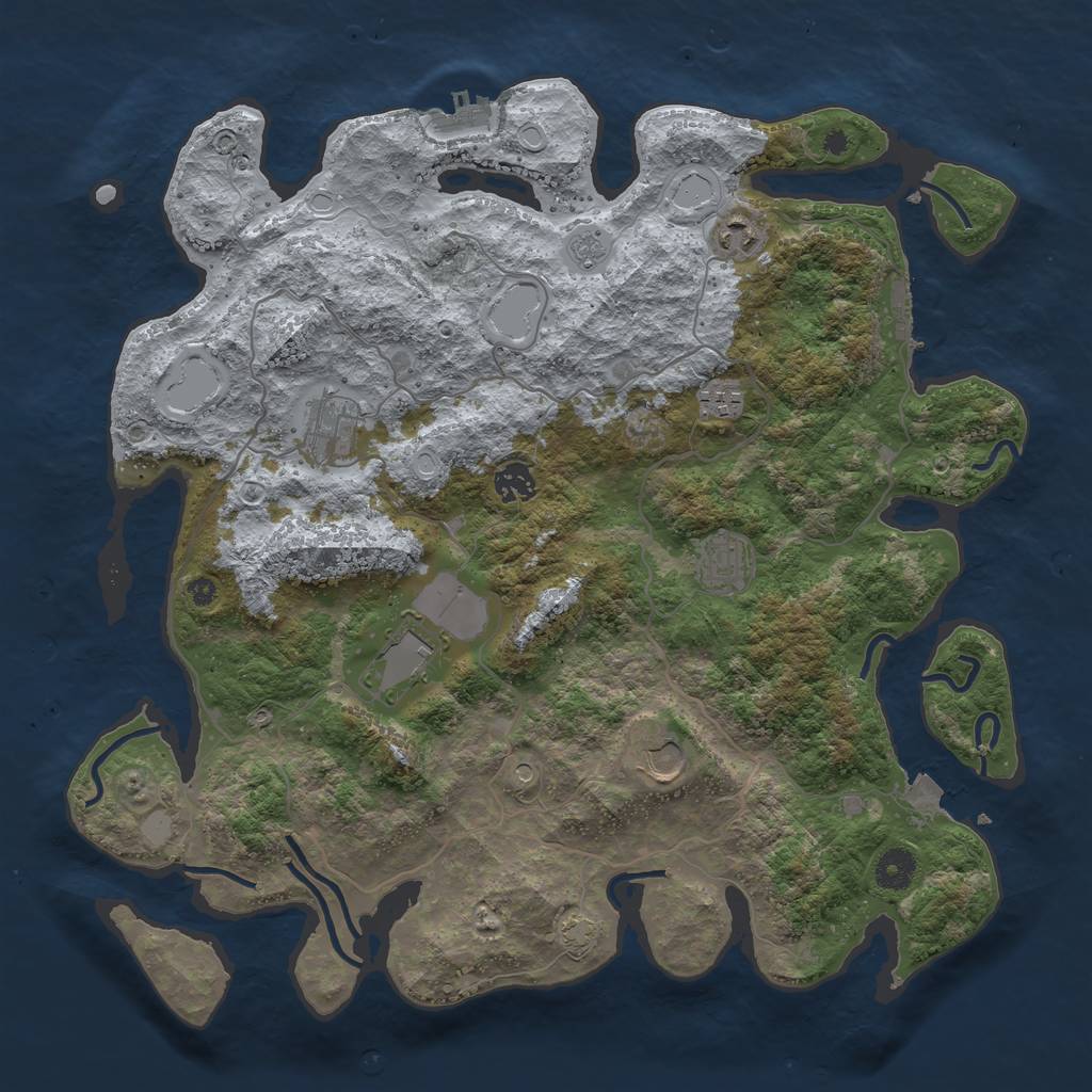 Rust Map: Procedural Map, Size: 4000, Seed: 98379856, 15 Monuments