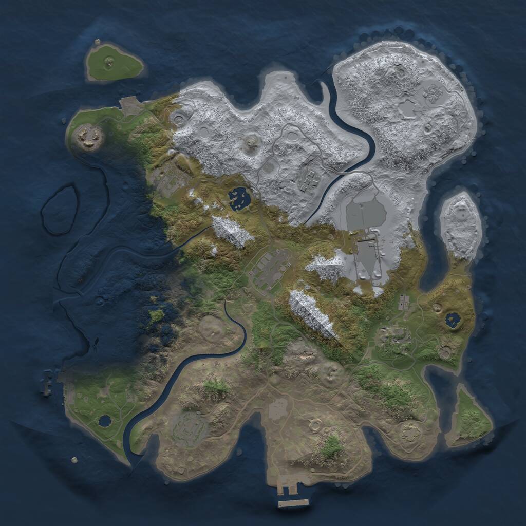 Rust Map: Procedural Map, Size: 3500, Seed: 92458171, 14 Monuments