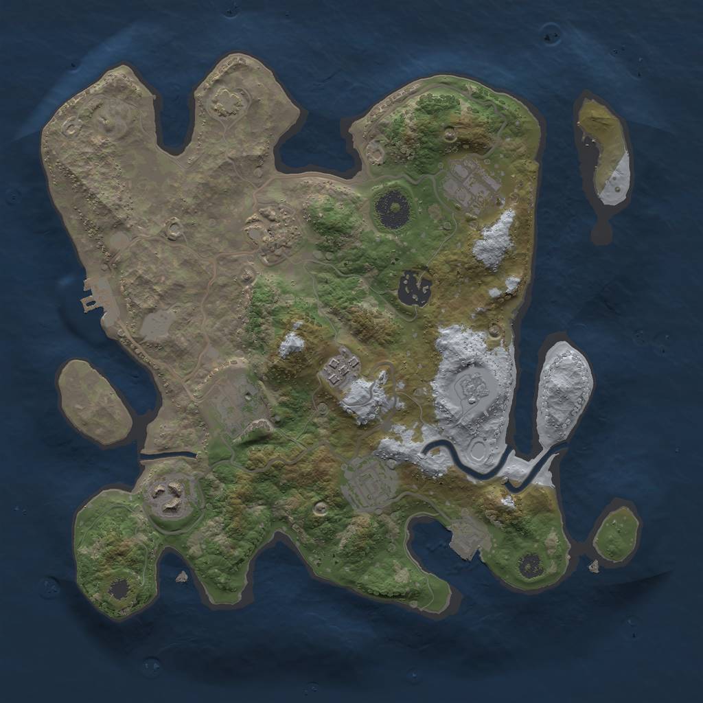 Rust Map: Procedural Map, Size: 3000, Seed: 8605972, 13 Monuments
