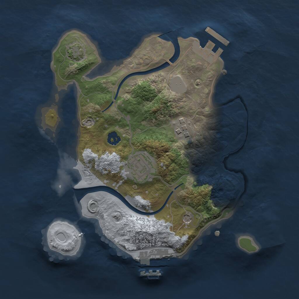Rust Map: Procedural Map, Size: 2250, Seed: 13138, 7 Monuments