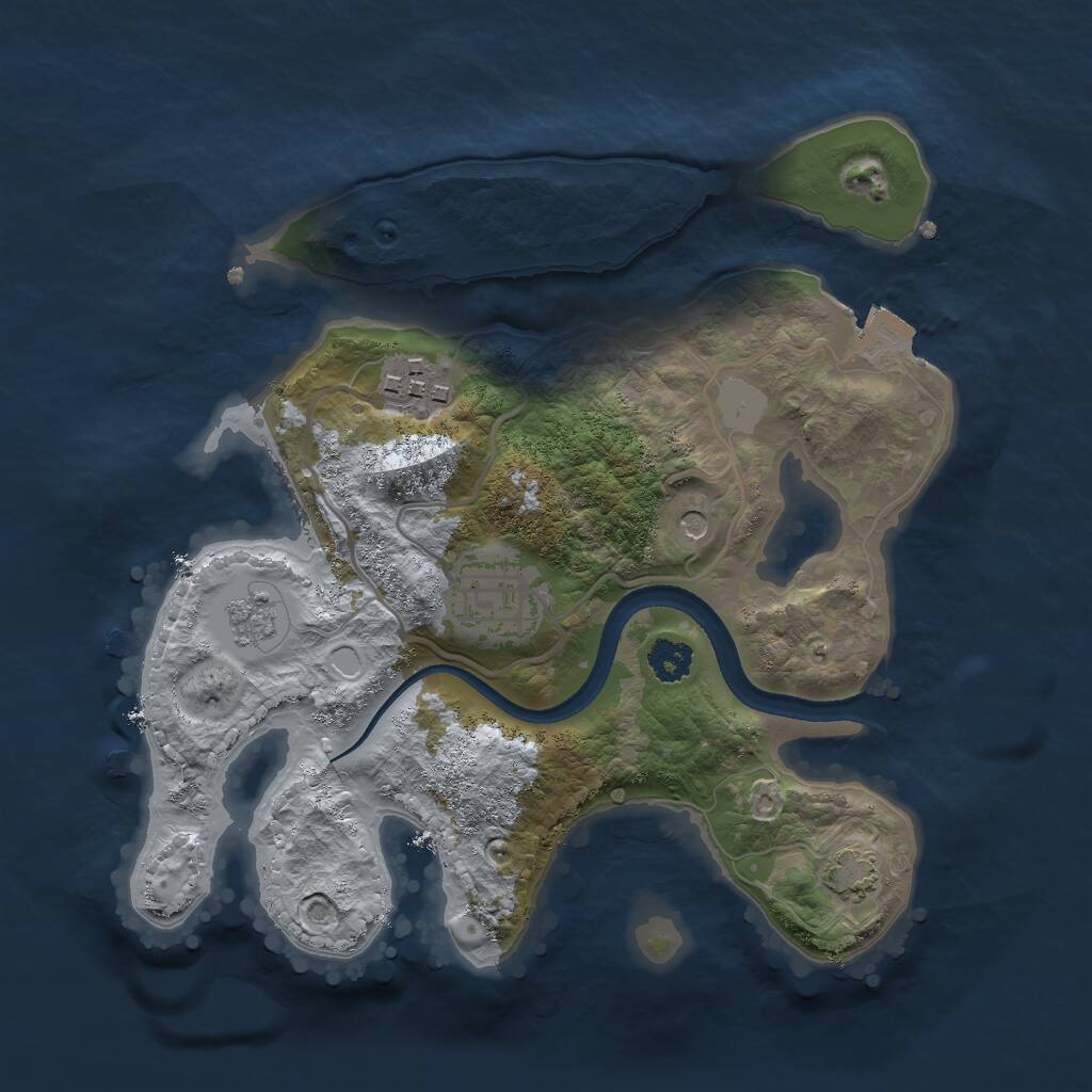 Rust Map: Procedural Map, Size: 2500, Seed: 109420, 6 Monuments