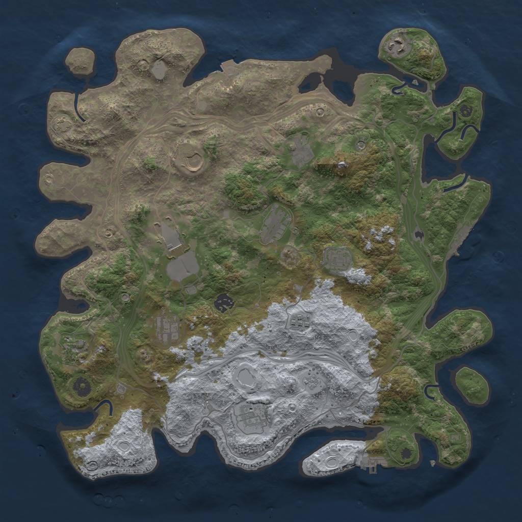 Rust Map: Procedural Map, Size: 4250, Seed: 1616160976, 19 Monuments