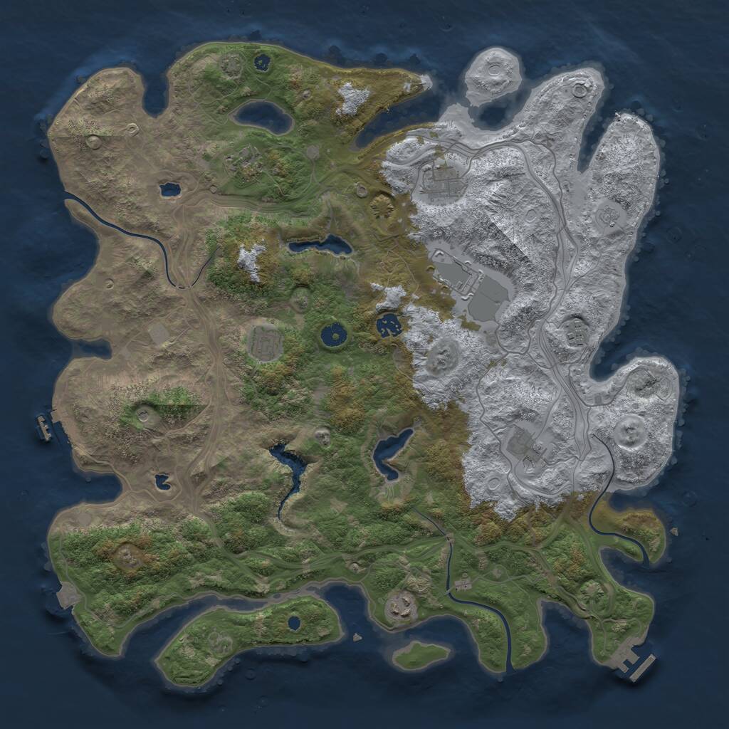 Rust Map: Procedural Map, Size: 4500, Seed: 867954964, 14 Monuments