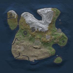 Thumbnail Rust Map: Procedural Map, Size: 2500, Seed: 30513095, 8 Monuments