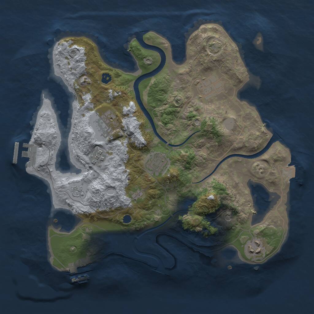 Rust Map: Procedural Map, Size: 3000, Seed: 1489125, 11 Monuments