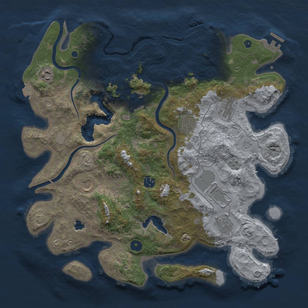 Rust Map: Procedural Map, Size: 4000, Seed: 8731204, 15 Monuments