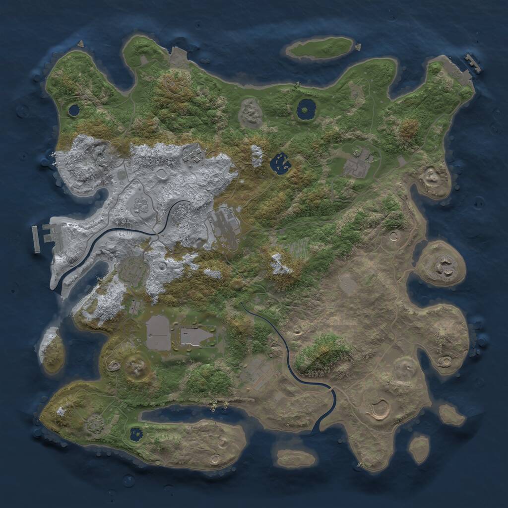 Rust Map: Procedural Map, Size: 3750, Seed: 232331, 15 Monuments