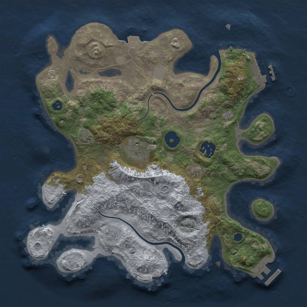 Rust Map: Procedural Map, Size: 3000, Seed: 6267221, 8 Monuments