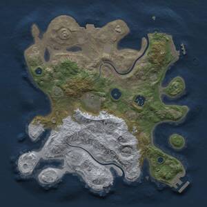 Thumbnail Rust Map: Procedural Map, Size: 3000, Seed: 6267221, 8 Monuments