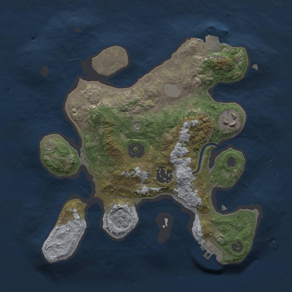 Rust Map: Procedural Map, Size: 2600, Seed: 1395263724, 9 Monuments