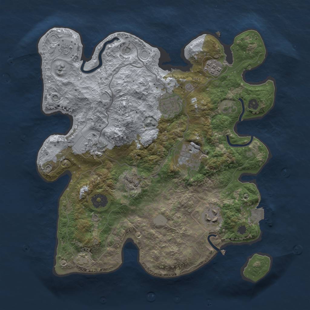Rust Map: Procedural Map, Size: 3000, Seed: 140146613, 11 Monuments