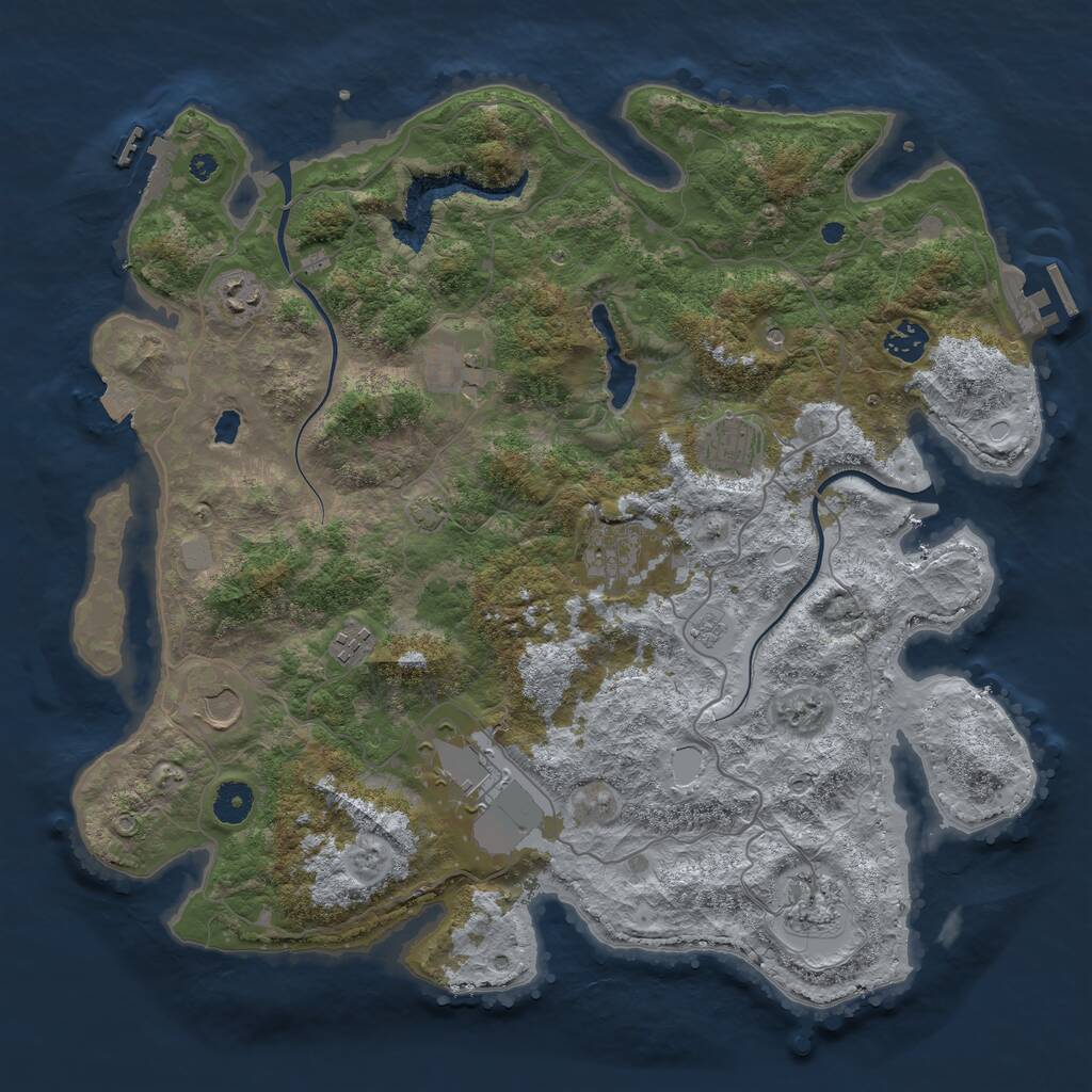 Rust Map: Procedural Map, Size: 4000, Seed: 1497273108, 15 Monuments