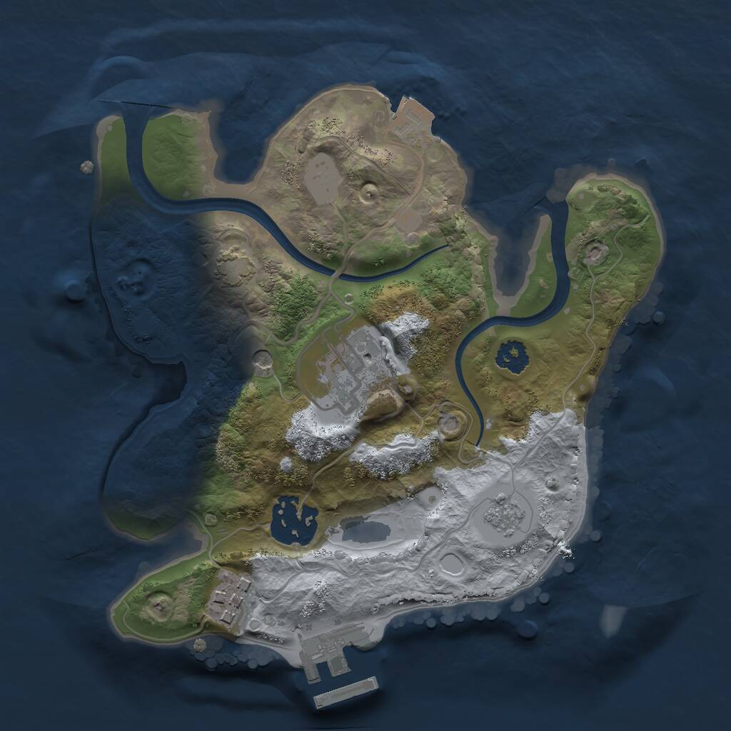 Rust Map: Procedural Map, Size: 2250, Seed: 669550695, 8 Monuments