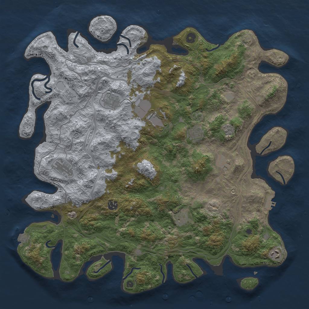 Rust Map: Procedural Map, Size: 4500, Seed: 5733583, 16 Monuments