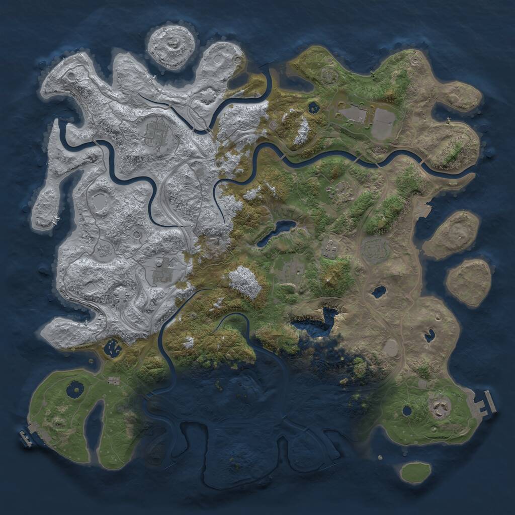 Rust Map: Procedural Map, Size: 4500, Seed: 5733583, 15 Monuments