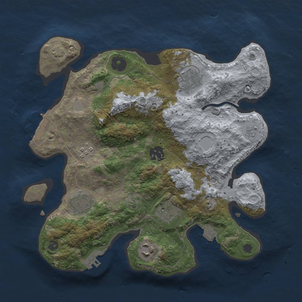 Rust Map: Procedural Map, Size: 3000, Seed: 255422, 14 Monuments