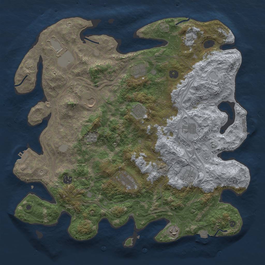 Rust Map: Procedural Map, Size: 4250, Seed: 20262, 19 Monuments