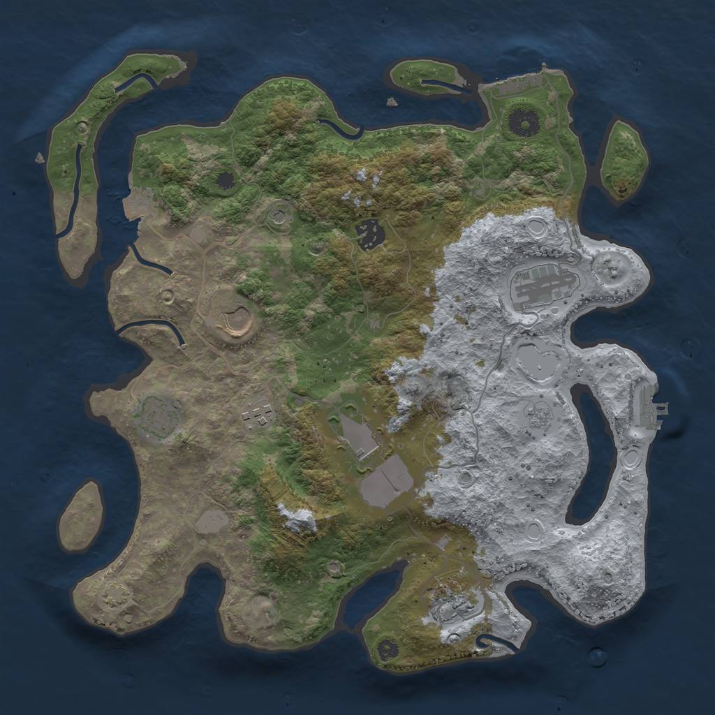 Rust Map: Procedural Map, Size: 3500, Seed: 14543522, 15 Monuments