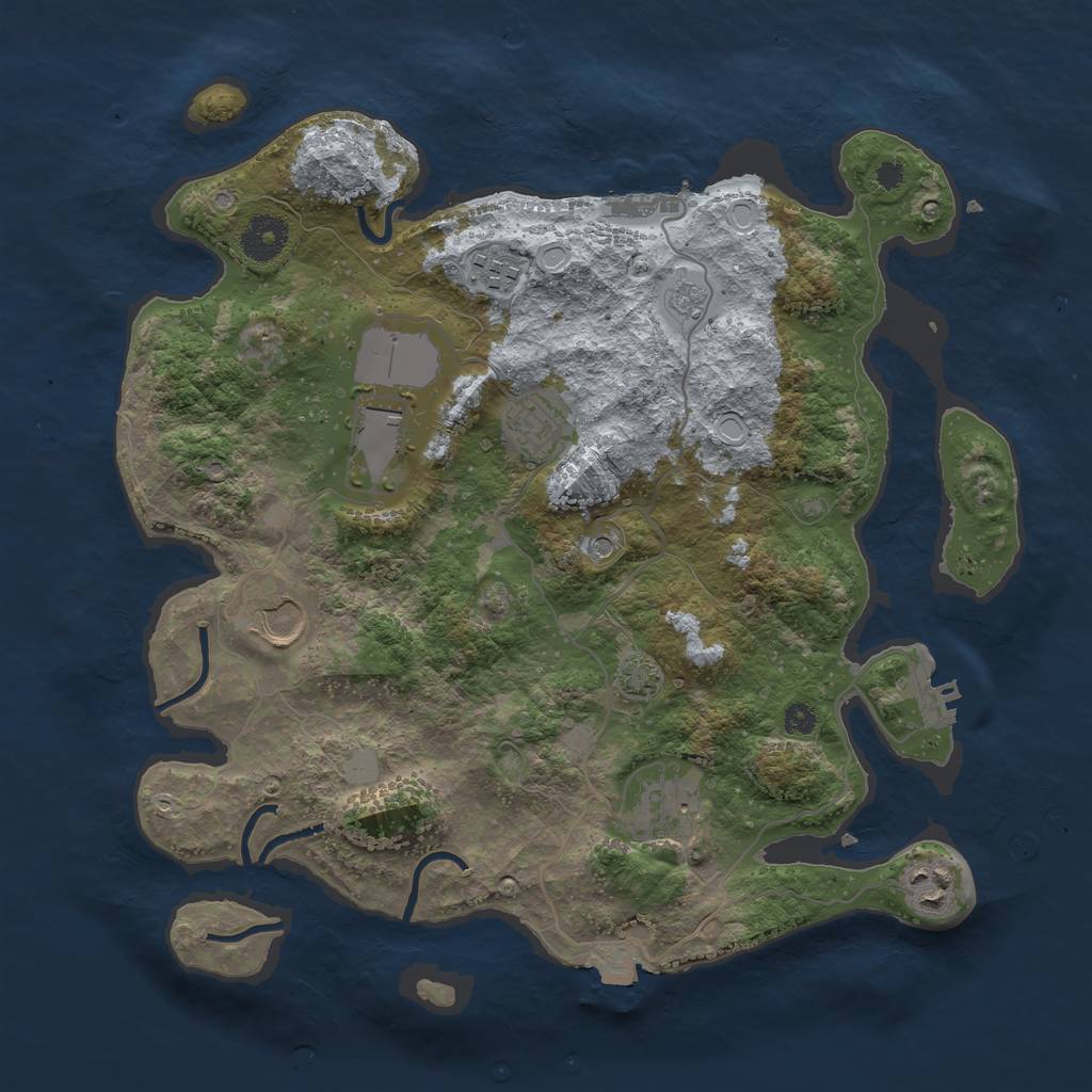 Rust Map: Procedural Map, Size: 3500, Seed: 8428724, 14 Monuments