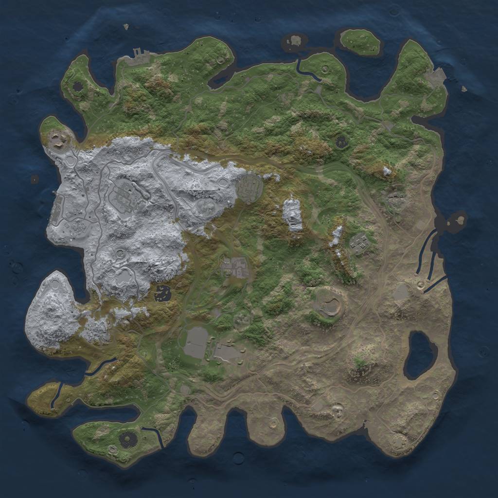 Rust Map: Procedural Map, Size: 4250, Seed: 501, 17 Monuments