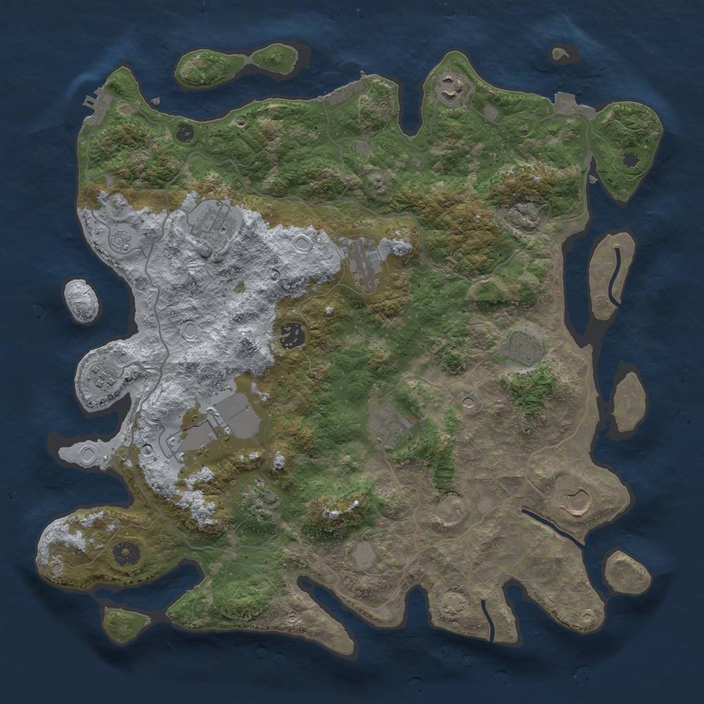 Rust Map: Procedural Map, Size: 4000, Seed: 4567872, 18 Monuments