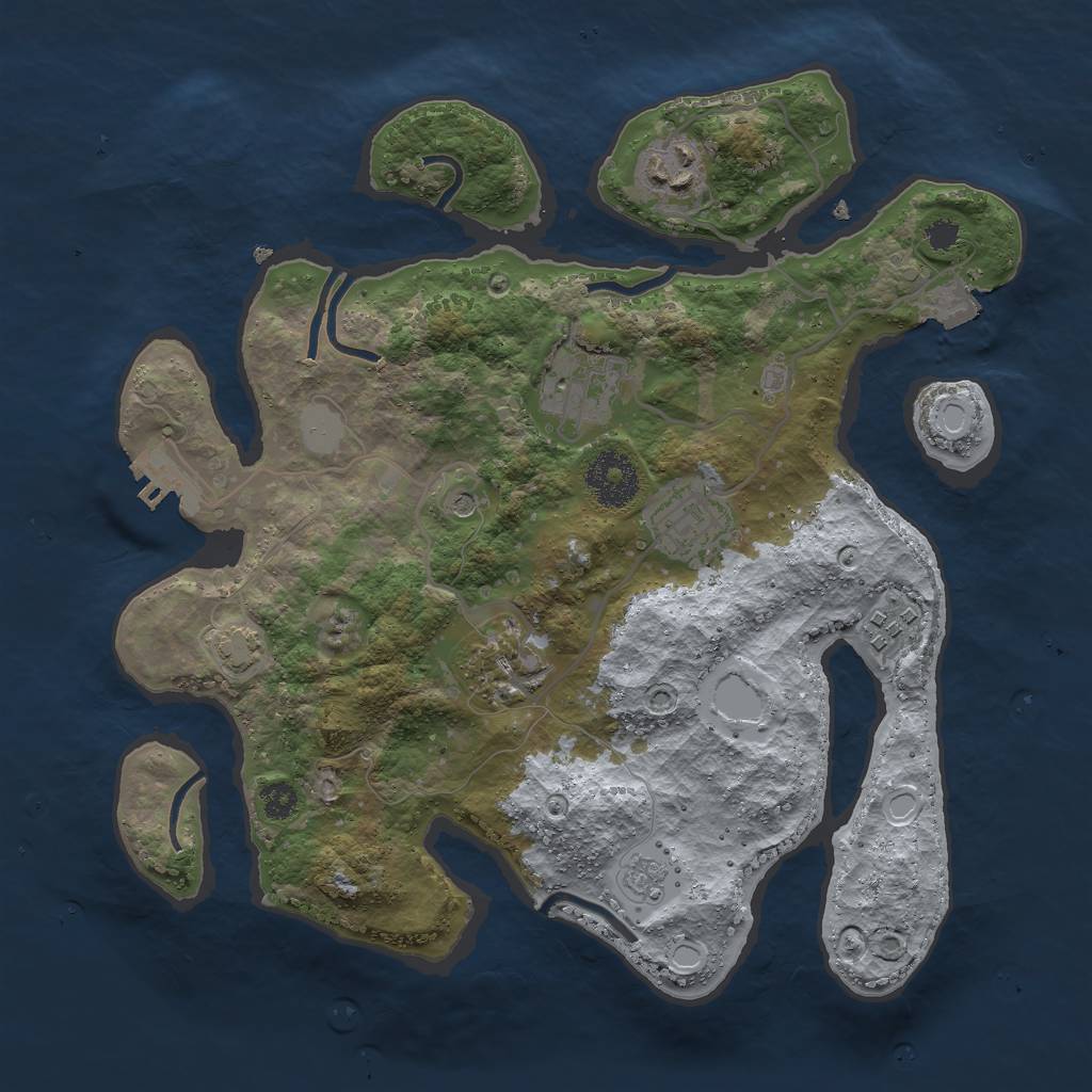Rust Map: Procedural Map, Size: 3000, Seed: 836420325, 12 Monuments