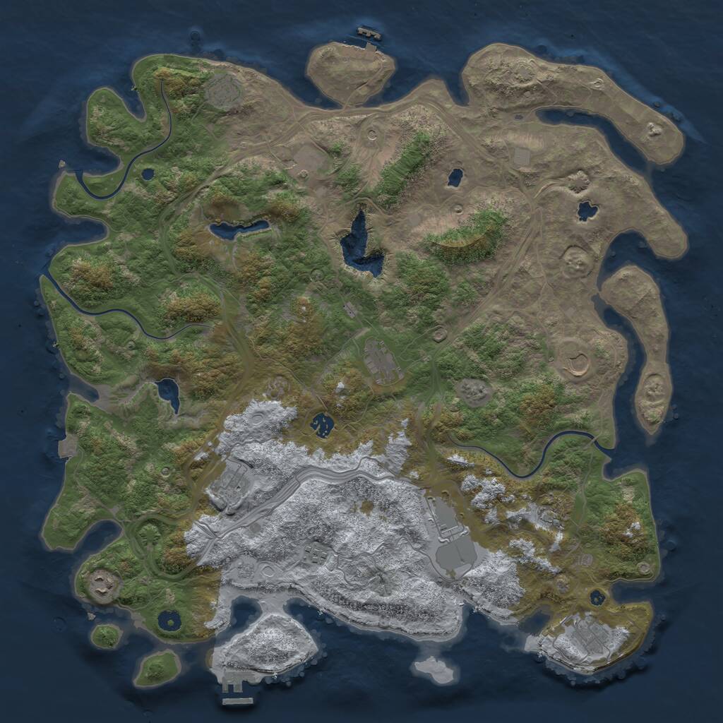 Rust Map: Procedural Map, Size: 4800, Seed: 445302540, 17 Monuments