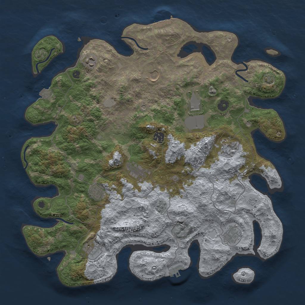 Rust Map: Procedural Map, Size: 4100, Seed: 920706, 18 Monuments