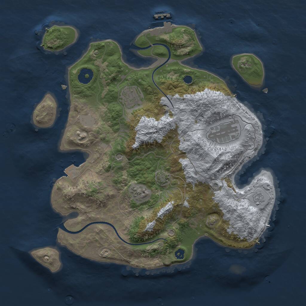 Rust Map: Procedural Map, Size: 3000, Seed: 31899, 7 Monuments