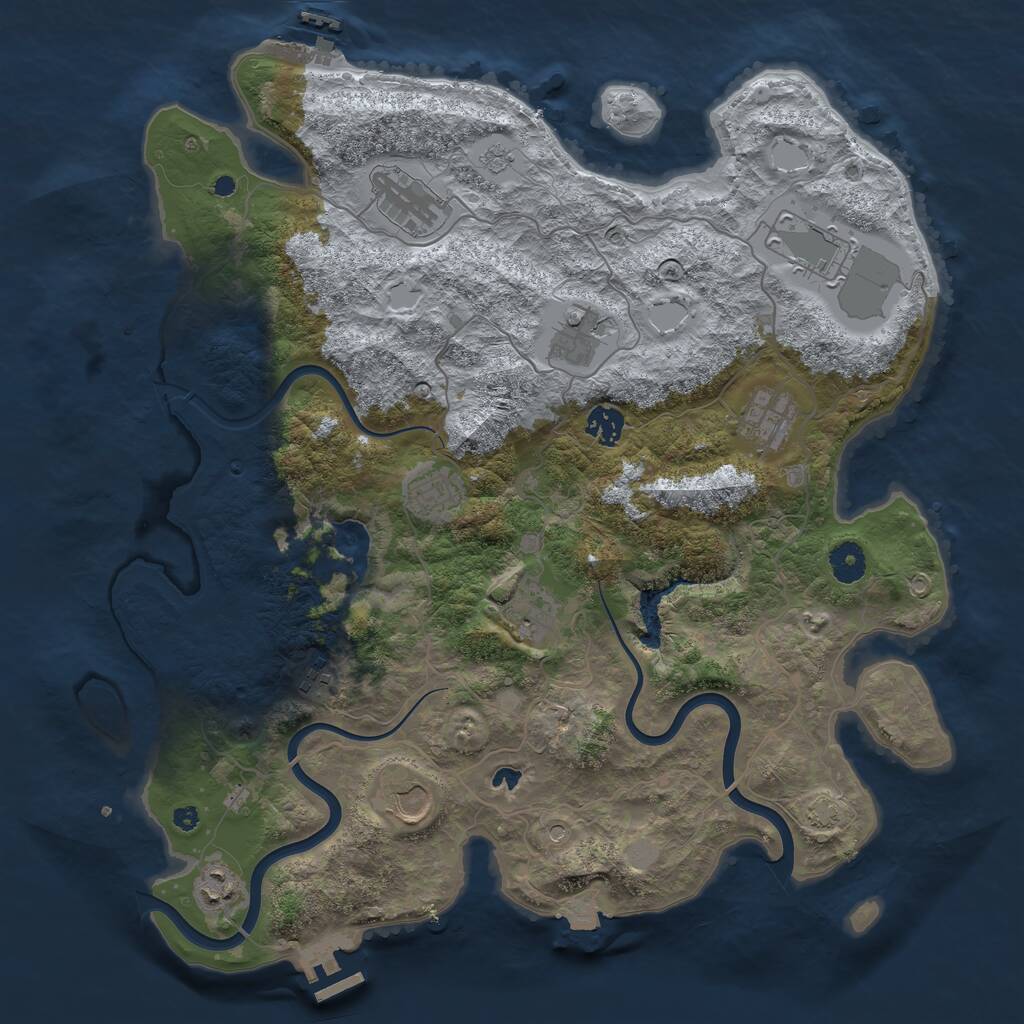 Rust Map: Procedural Map, Size: 4000, Seed: 1498092829, 16 Monuments