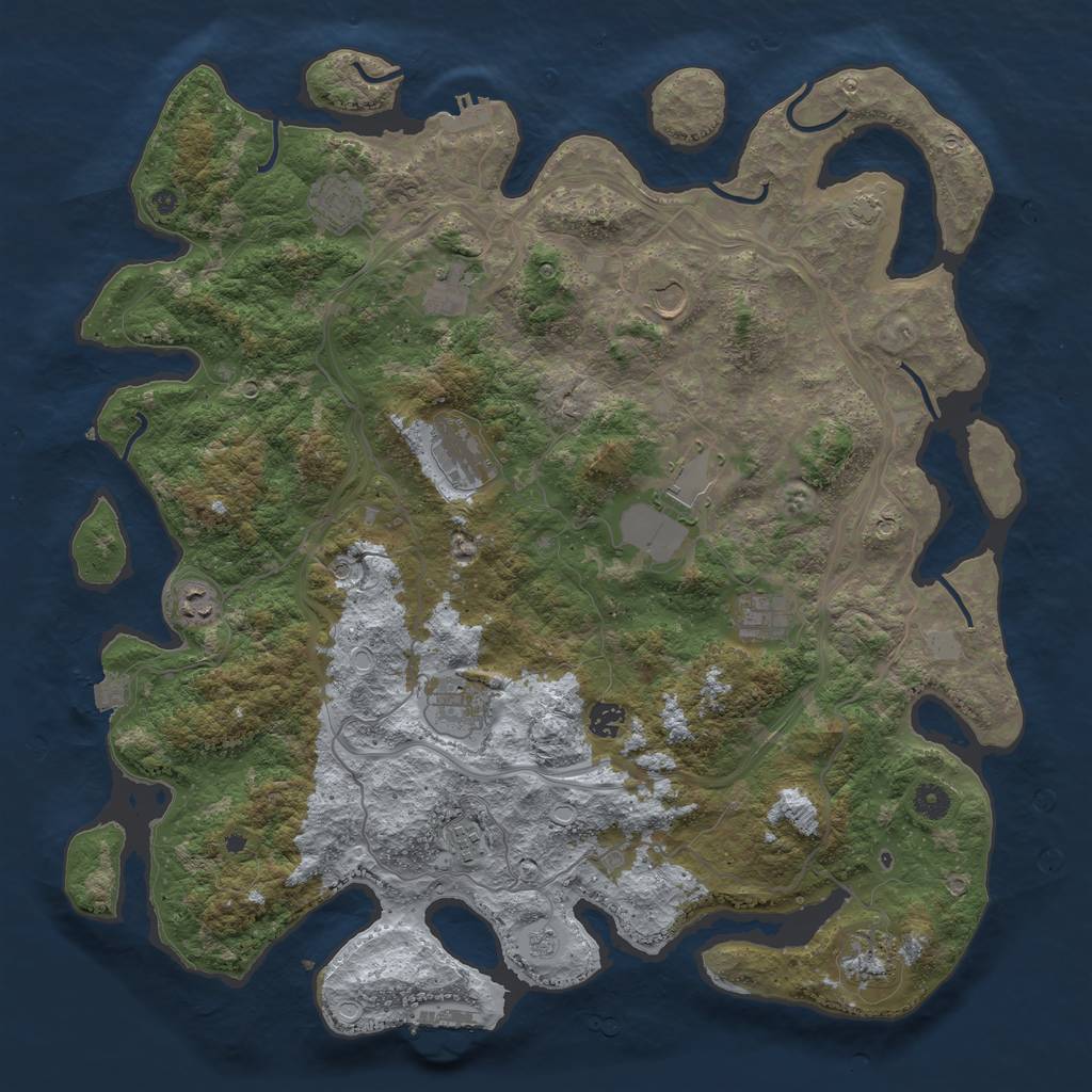 Rust Map: Procedural Map, Size: 4500, Seed: 1639882903, 19 Monuments