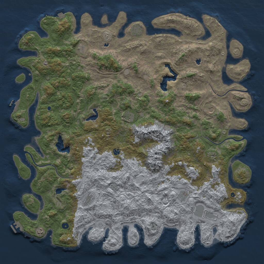Rust Map: Procedural Map, Size: 6000, Seed: 8545625, 17 Monuments