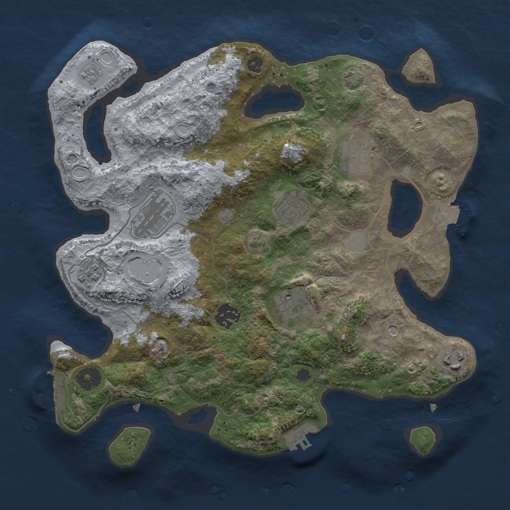 Rust Map: Procedural Map, Size: 3250, Seed: 856595, 15 Monuments