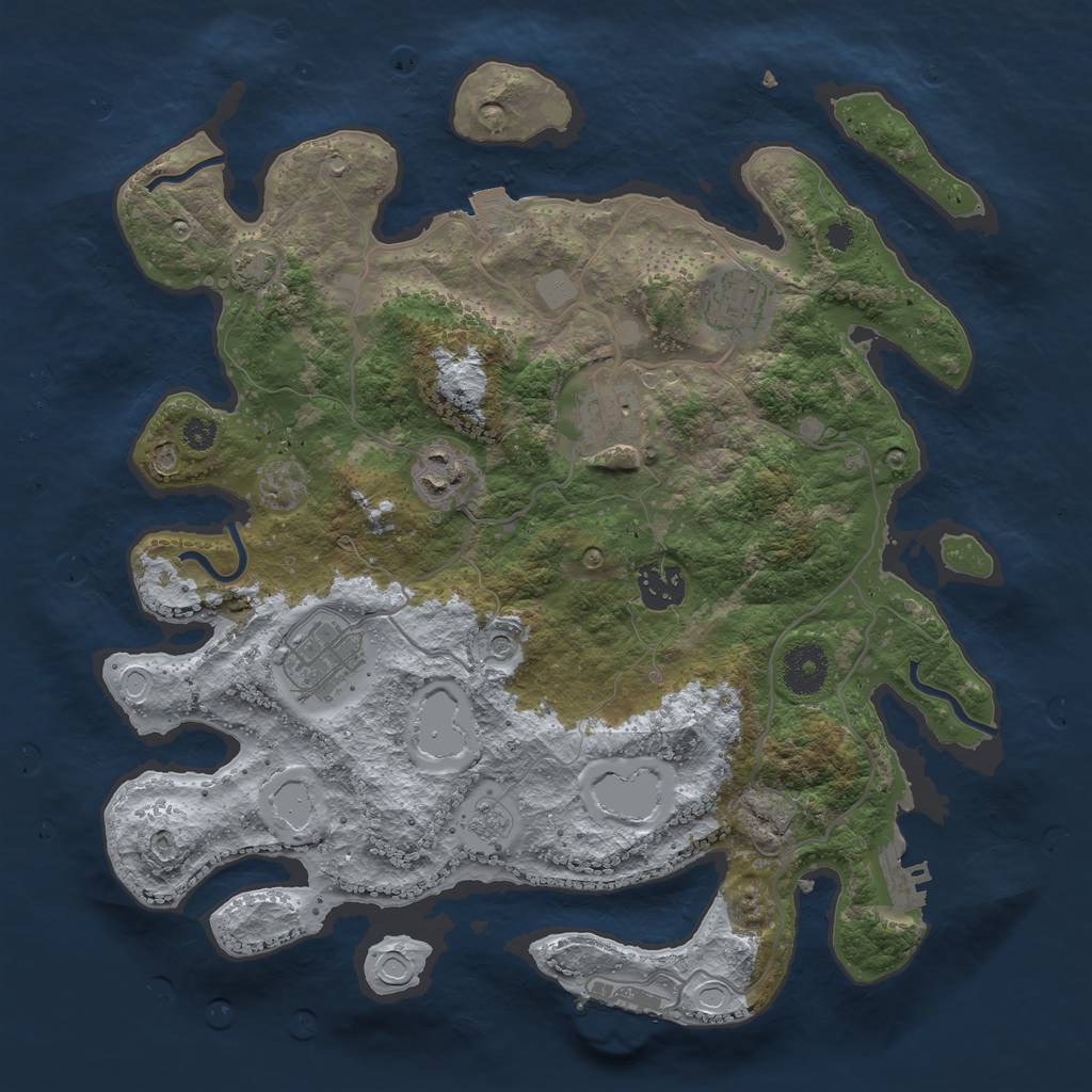 Rust Map: Procedural Map, Size: 3400, Seed: 12377470, 13 Monuments