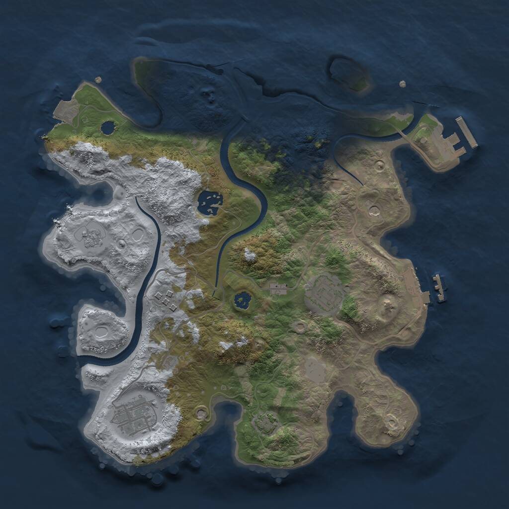 Rust Map: Procedural Map, Size: 3000, Seed: 1773126458, 10 Monuments