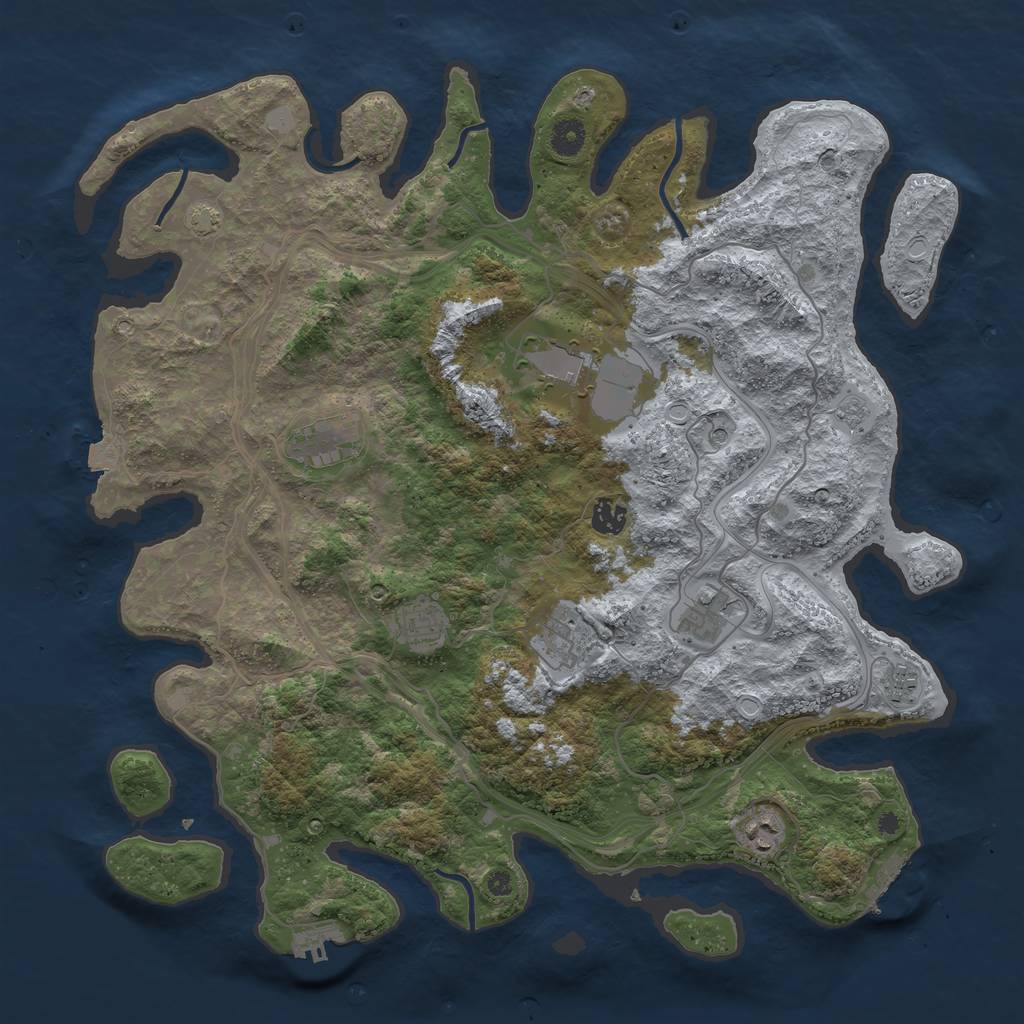 Rust Map: Procedural Map, Size: 4250, Seed: 489275797, 16 Monuments