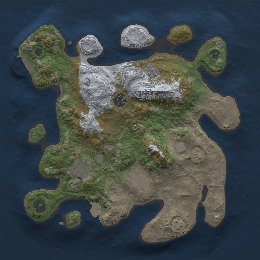 Rust Map: Procedural Map, Size: 3000, Seed: 679, 10 Monuments