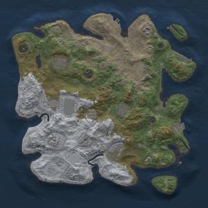 Thumbnail Rust Map: Procedural Map, Size: 3500, Seed: 1603836732, 17 Monuments