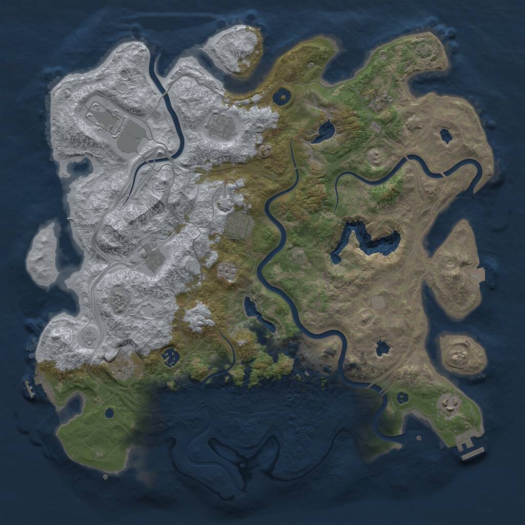 Rust Map: Procedural Map, Size: 4500, Seed: 547592, 15 Monuments